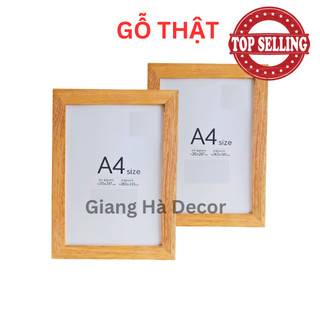 Khung ảnh treo tường gỗ thật để bằng khen giấy chứng nhận khổ dọc A4 21x30 20x30