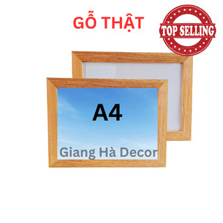 Khung ảnh giấy khen 21x30 a4 khung tranh bằng khen gỗ thật - khổ ngang