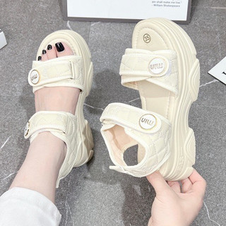 Giày sandal nữ học sinh đế cao 5cm - thời trang cá tính, quai ngang, đế bánh mì, đi học đi chơi