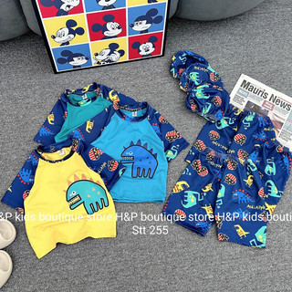 Đồ bơi bé trai| bikini kèm mũ cho bé 3 màu