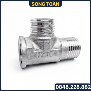 Tê cầu inox 304 phi 21, tê chia nước inox 304 đai liền phi 21