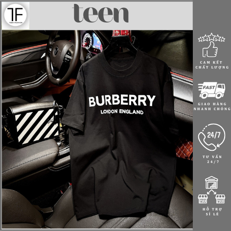 Áo Thun Burberry London England Nam Nữ Vải Cotton Cao Cấp, Áo Phông Unisex Local Brand Form Rộng Tay Lỡ