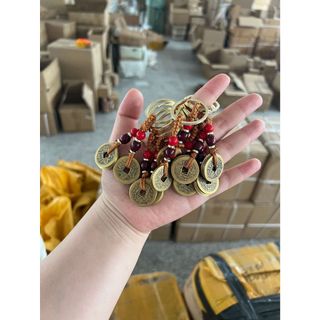 Móc chìa khóa 5 đồng xu ngũ đế phong thủy may mắn