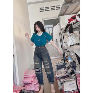 Quần baggy jean rách vá, quần baggy jean nữ VIENS STORE
