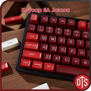 Keycap SA Jamon White on Red ABS Double shot | Burgundy Nút nhựa cho bàn phím cơ | Doublet DTS