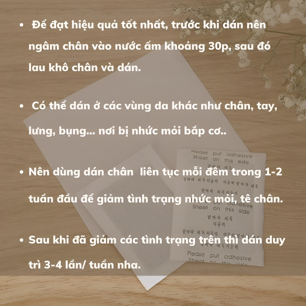 10 Miếng Dán Chân Thải Độc Nhật Bản Kinoki Detox Foot Patch - Ngủ Ngon, Thư Giãn, Giảm Đau Nhức, Tê Bì Chân, Thanh Lọc