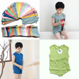 [Minky2024]-(Tone Lạnh) Bộ Sát Nách Thun Tăm Quần Cạp Chun MINKYMOM QUẢNG CHÂU Mùa Hè Cho Bé Trai, Bé Gái