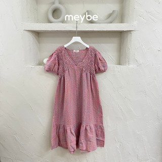 Váy bầu thô Meybe cổ tim tay bồng dáng suông mặc hàng ngày