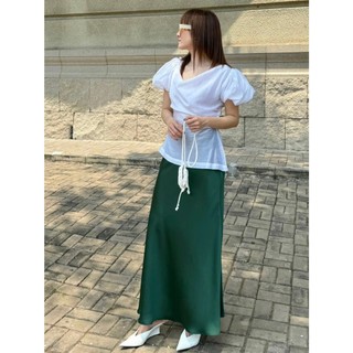 Váy lụa suông dài xanh lá đậm SY STORE