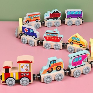 Đoàn Tàu Nam Châm Bằng Gỗ Chất Lượng Cao Cho Trẻ Em - Đoàn Tàu Nam Châm Chở Số Giúp Nhận Biết Sớm