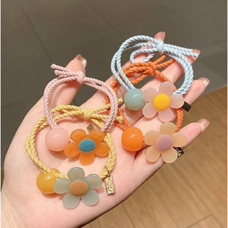 Buộc tóc hoa to hạt tròn cho mẹ và bé