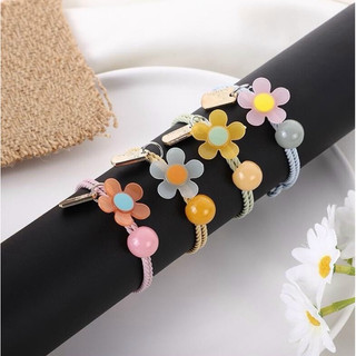 Buộc tóc hoa to hạt tròn cho mẹ và bé