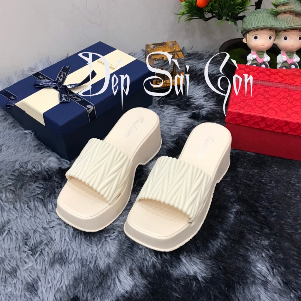 Dép Lê Quai Ngang Hàng QC Tôn Da Hách Dáng 6cm Chất Liệu Cao Su Non Mềm Dẻo Mã 2028