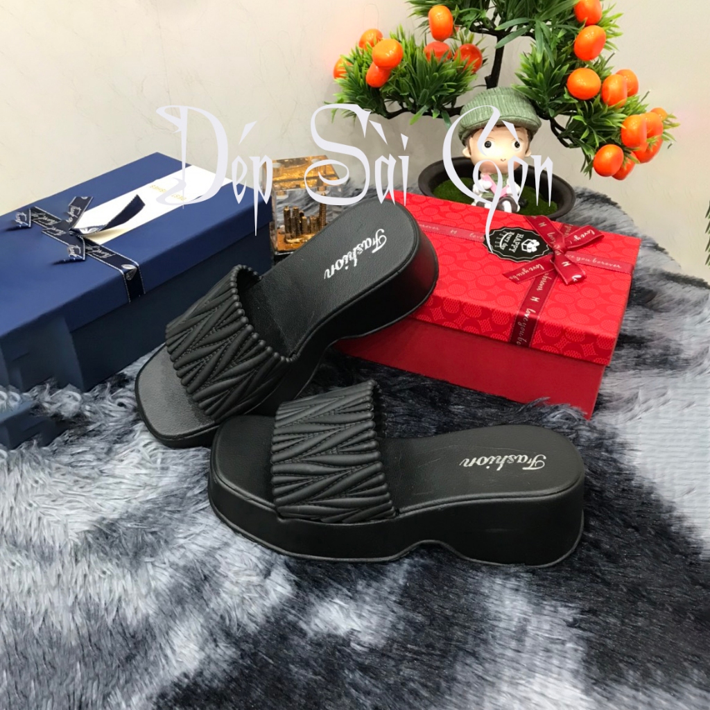 Dép Lê Quai Ngang Hàng QC Tôn Da Hách Dáng 6cm Chất Liệu Cao Su Non Mềm Dẻo Mã 2028