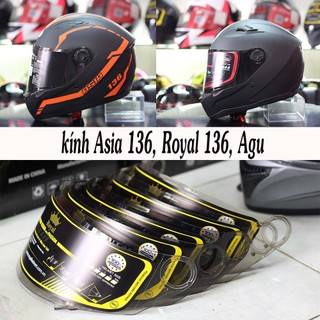 Kính thay mũ agu,royal m136 , asia m136, kính rời thay thế cho nón bảo hiểm fullface agu, nón royalm136 - nón asia mt136