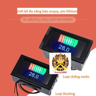 Đồng Hồ Đo Ắc Quy Chuyên Dụng Cho Xe Điện , Đạp Điện 12V - 60V , 12V - 72V LED  Volt kế 0.56 Inch