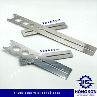 Thước lấy dấu khoan lỗ gạch INOX 30x60cm Định vị khoét lỗ ống nước Dày 1.2ly