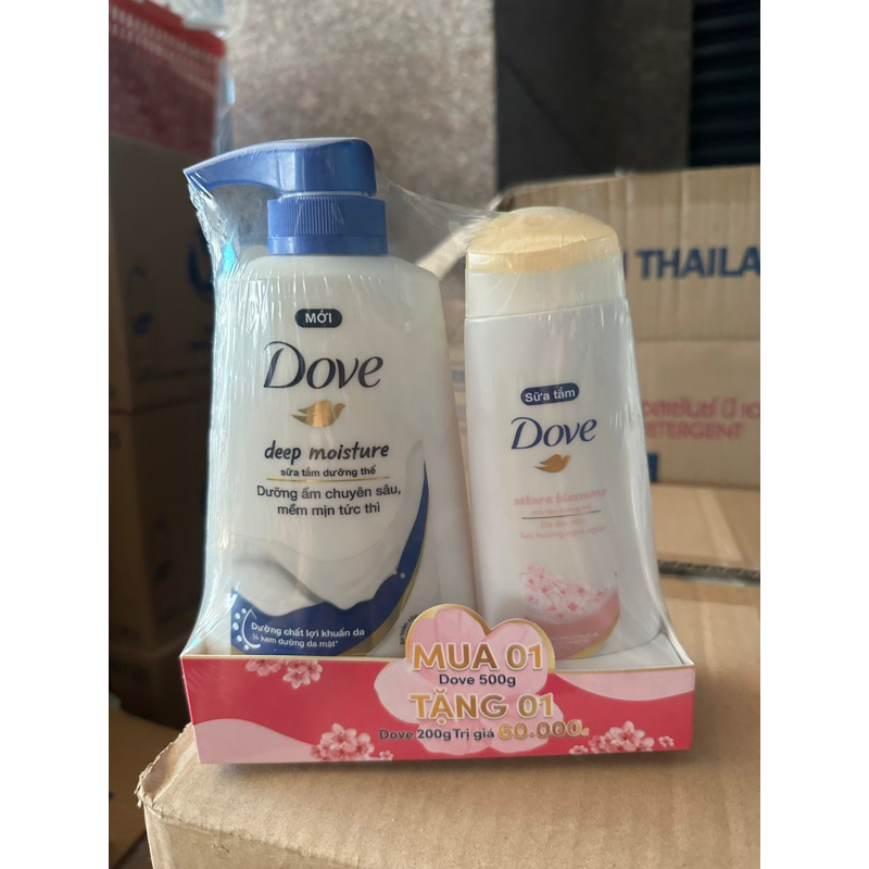 Sữa tắm dove 500g tặng chai 200g