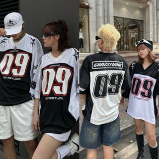 Áo Thun Nam Nữ Số 09 Chất Liệu Cổ Trái Tim Form Rộng OverSize Áo Thun Nam Nữ Phối Bóng Rổ Local Brand