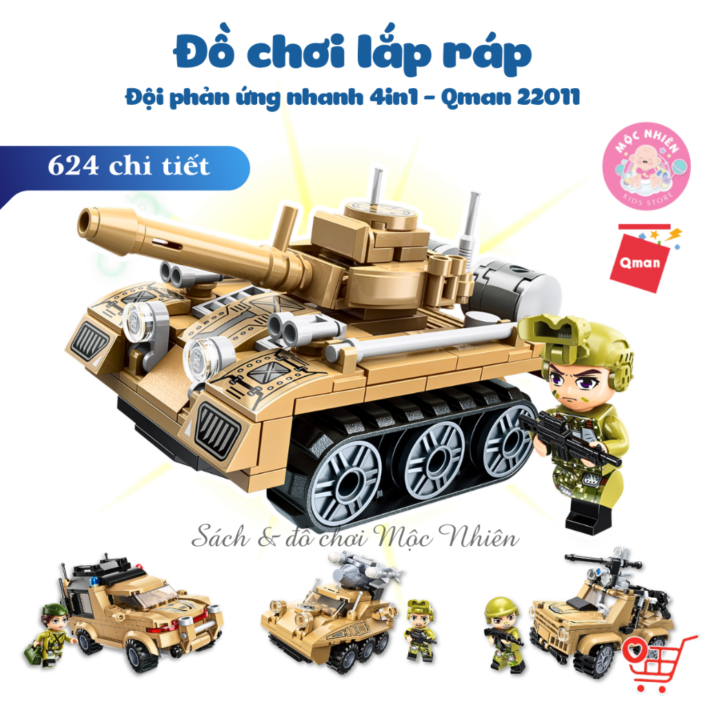 Đồ Chơi Lắp Ráp Xếp Hình Qman 22011 - Đội Phản Ứng Nhanh (624 Mảnh Ghép) - Dành Cho Bé Trai Trên 6 Tuổi
