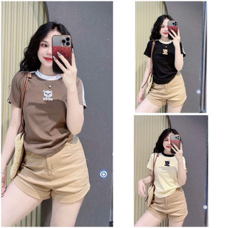   Áo thun babytee chất ctk 3158 form vừa - gấu in babytee