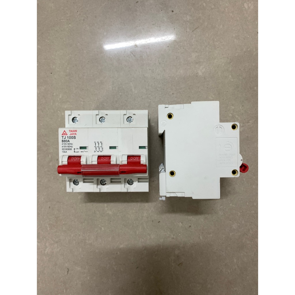 Aptomat MCB 3 Pha TaiAnjaya 80A Dòng Cắt 10kA (Mới)
