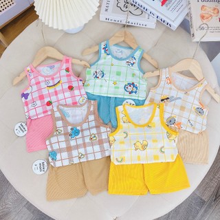 Đồ bộ bé trai , đồ bộ bé gái ba lỗ chất len tăm cho bé từ 5kg đến 14kg - jkidsvn