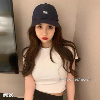 Áo thun trơn croptop cổ tròn 2 màu - 026