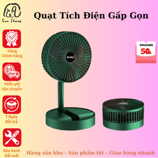 Quạt Tích Điện Mini Fan A9 gấp gọn - Quạt Mini Để Bàn Xoay 180 Độ, 3 Tốc Độ Gió,Ở Bàn,Ô tô, BH 6 THÁNG miễn phí đổi trả