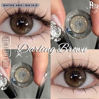 Kính Áp Tròng RUBYEYES Màu Nâu Darling Brown, Lens Màu Nâu Tặng Khay Gương Dụng Cụ BST BEARLENS