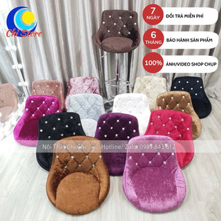 Ghế Xoay Makeup, Ghế Livestream Mẫu Nỉ Nhung Điều Chỉnh Độ Cao 60-80cm Xoay 360 Độ Ngồi Lễ Tân Khách Sạn Tiện Lợi