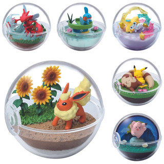 Chính hãng | re-ment | mô hình đồ chơi quà tặng trẻ em pokemon terrarium 8 scizor, jirachi, flareon, mudkip, lotad