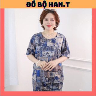  Bộ đồ trung niên quần dài áo phong tay ngắn cao cấp   cổ tròn   HAN.T SHOP 