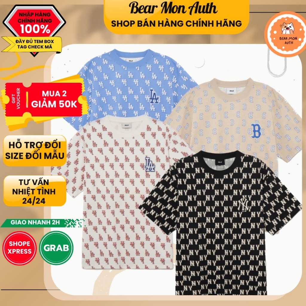 Áo MLB Classic Monogram Full Edition Pattern Short Sleeve T-Shirt LA Dodgers 3Atsm1133