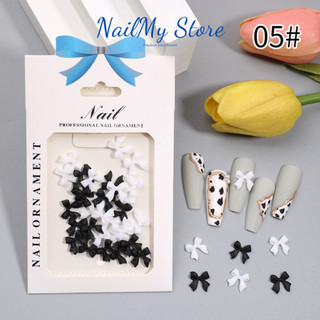 Charm nail, charm nơ nhựa các mẫu làm móng tay, set mix nhiều màu