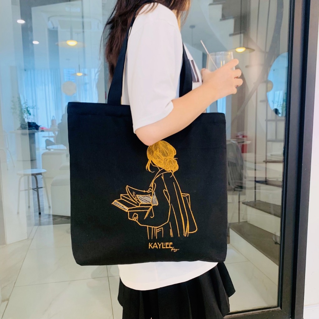 Túi tote vải canvas Thêu nghệ thuật theo yêu cầu thời trang KAYLEE KT39x37x6cm TT16