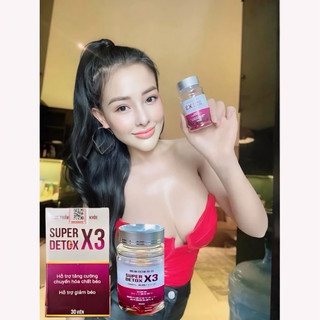 Giảm Cân Detox X3 Ngân 98 Chính hãng hộp 30 viên -Tặng kèm viên siết eo