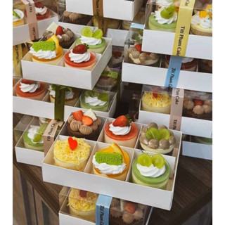 Set 10 Hộp 4-6-9  ngăn nắp trong đựng bánh Mousse , ...