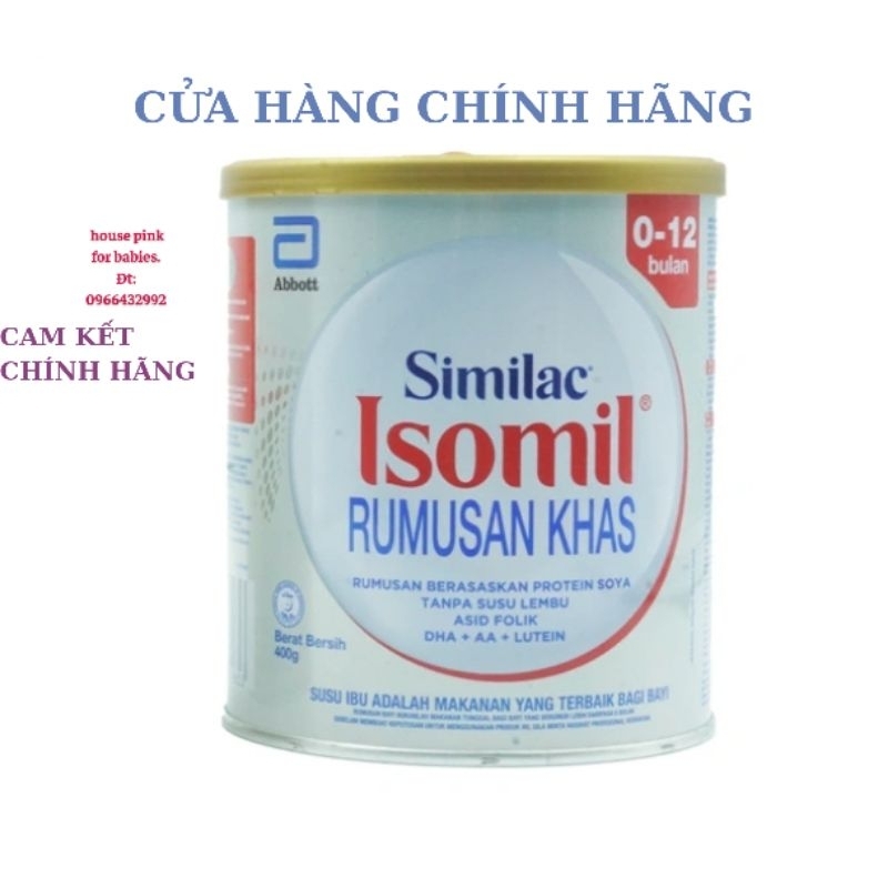 [ Cam Kết Chính Hãng ] Sữa Similac Isomil Rumusan Khas , Similac Isomil Plus (400g) Cho trẻ dị ứng đ