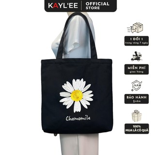 Túi vải canvas thêu Hoa thời trang KAYLEE nhận thêu thiết kế theo yêu cầu TT19