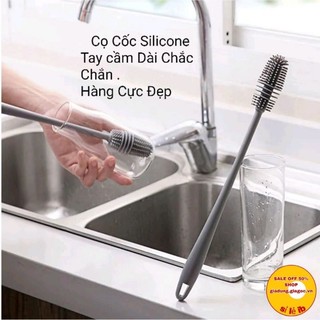 Cây Cọ Cốc Silicon , Cây cọ vệ sinh ly cốc cán cầm dài Cao Cấp.