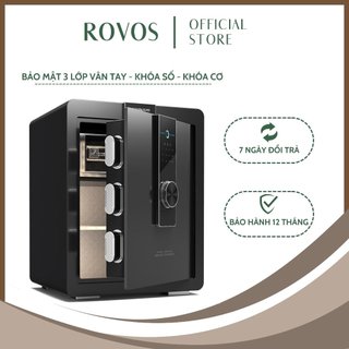 Két Sắt ROVOS Két Sắt Thông Minh Mở Khóa Vân Tay Màu Nâu, Đen Chất Liệu Thép Phủ Sơn Tĩnh Điện Nhiều Lớp - B09-10
