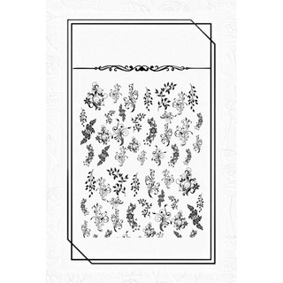 Hình dán mẫu ren đen trắng sticker dán