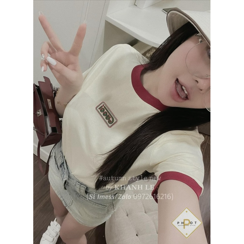 Áo Phông Gu Chì Viền LoGo Thêu QCCC