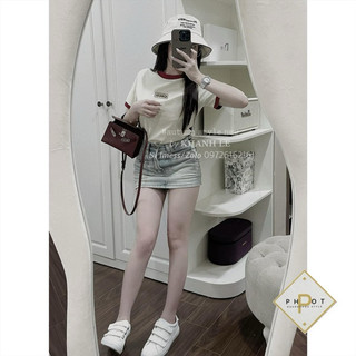 Áo Phông Gu Chì Viền LoGo Thêu QCCC