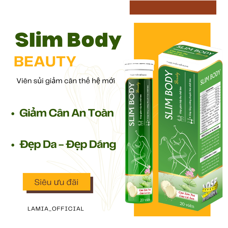 GIẢM CÂN CẤP TỐC VIÊN SỦI SLIM BODY BEAUTY (bản nâng cấp ) HIỆU QUẢ GIẢM 8-12KG SAU 1 LIỆU TRÌNH HỘP 20 VIÊN