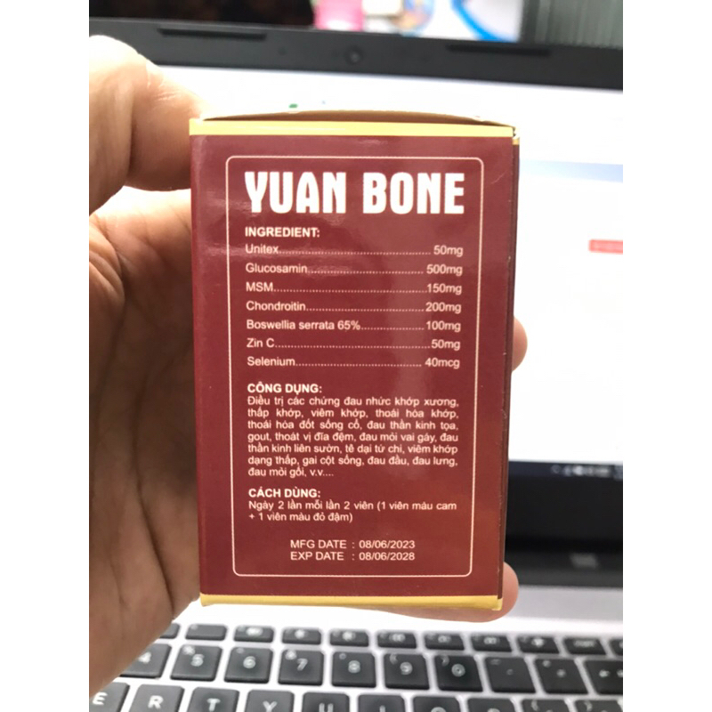 Viên uống Yuan Bone chính hãng Malaysia giảm đau xương khớp Hỗ trợ viêm khớp, thoái hóa khớp 40 viên
