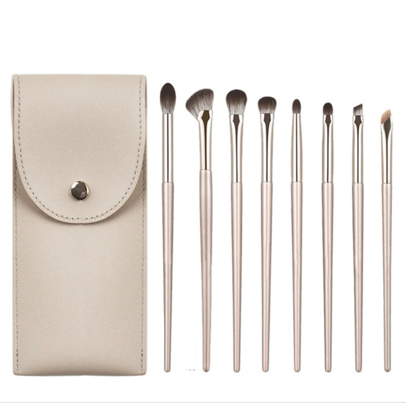 set cọ 8 cây tán phấn mắt, tạo khối mũi chuyên dụng có bao đựng lông siêu mềm