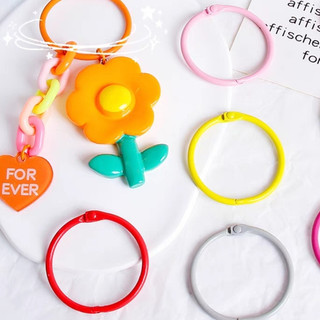 Khoen móc khóa tròn mắc cài 3cm - nhiều màu sắc