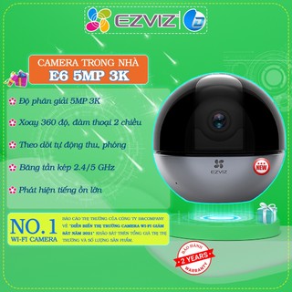  Camera wifi Ezviz E6 5MP 3K, xoay 360 độ, đàm thoại, 2 băng tần
